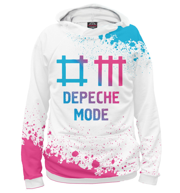 Женское худи с изображением Depeche Mode Neon Gradient цвета Белый