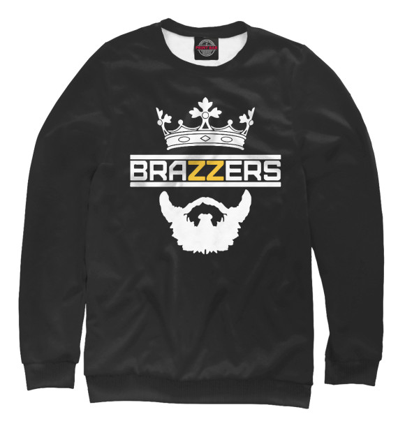 Женский свитшот с изображением BRAZZERS цвета Белый