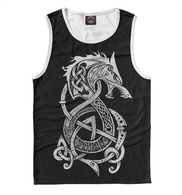 Майка для мальчика с притом Фенрир цвета Белый Майка для мальчика с изображением Фенрир цвета Белый