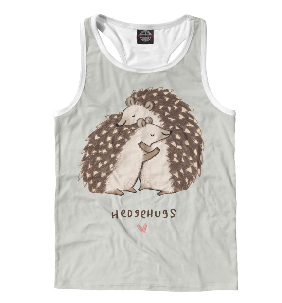 Мужская майка-борцовка с изображением Обнимашки цвета Белый