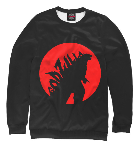 Женский свитшот с изображением Godzilla цвета Белый
