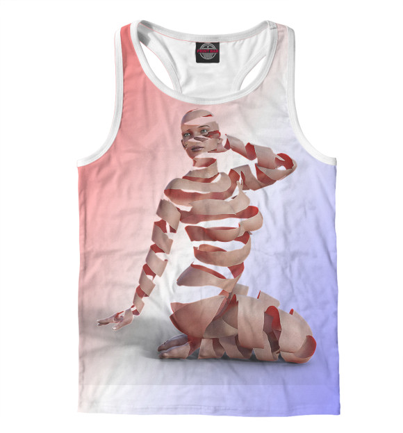 Мужская майка-борцовка с изображением UNREAL цвета Белый