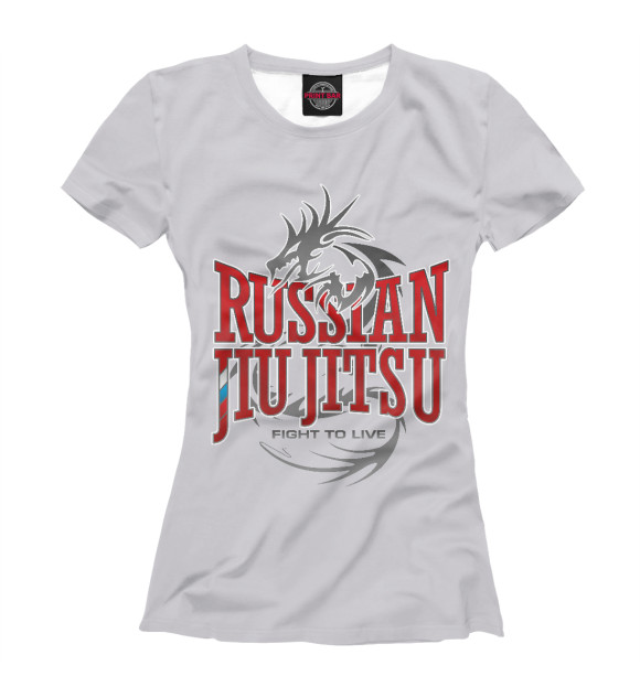 Футболка для девочек с изображением Russian Jiu Jitsu цвета Белый