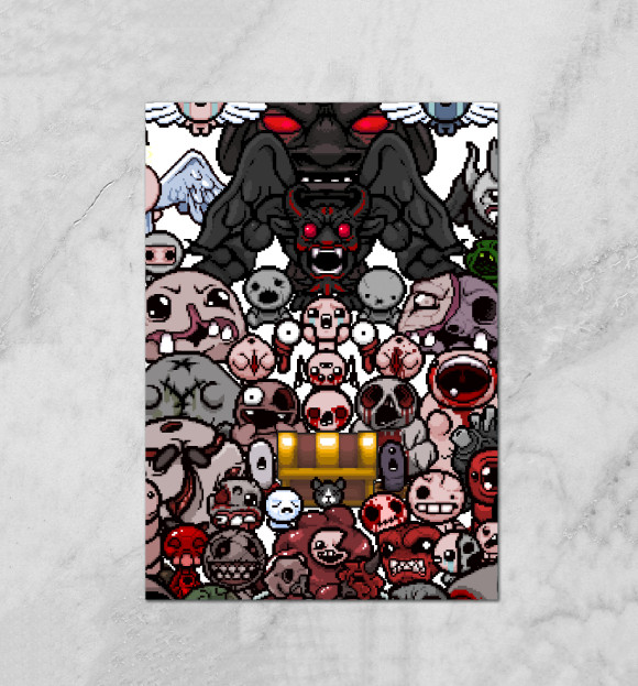 Плакат с изображением THE BINDING OF ISAAC цвета Белый