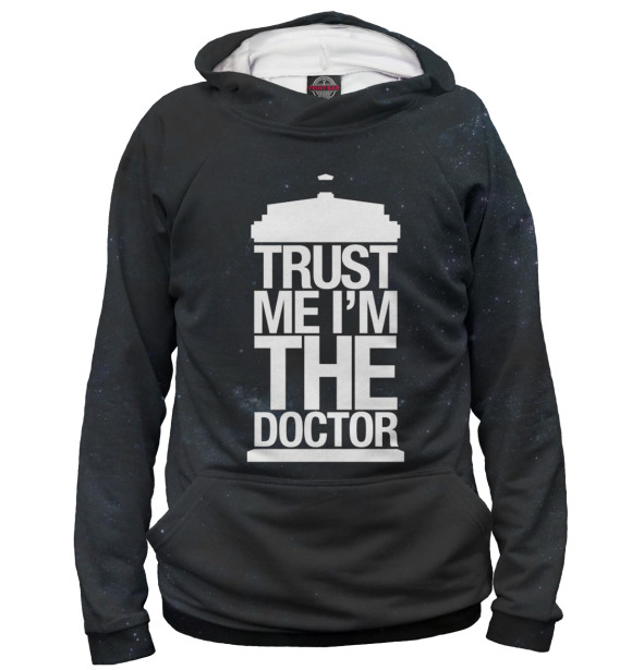 Мужское худи с изображением Доктор Кто цвета Белый