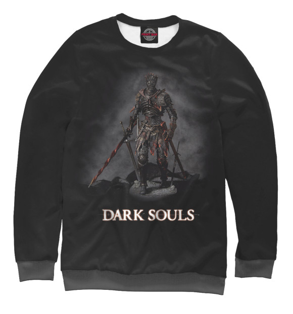 Мужской свитшот с изображением Dark Souls цвета Белый