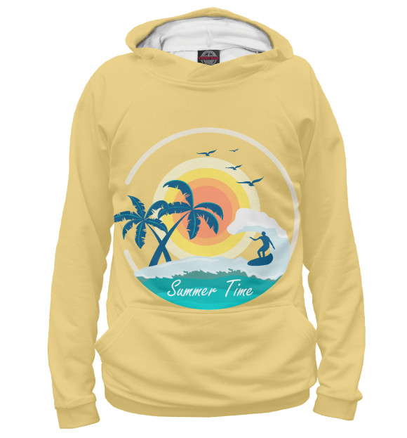 Женское худи с изображением Summer Time цвета Белый