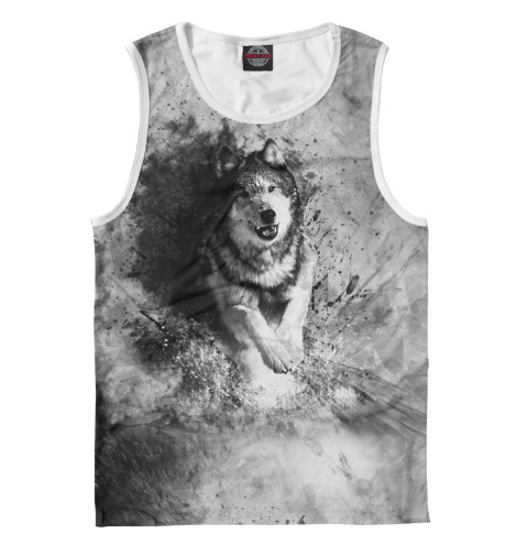 

Майки Print Bar, Белый, Бегущий волк