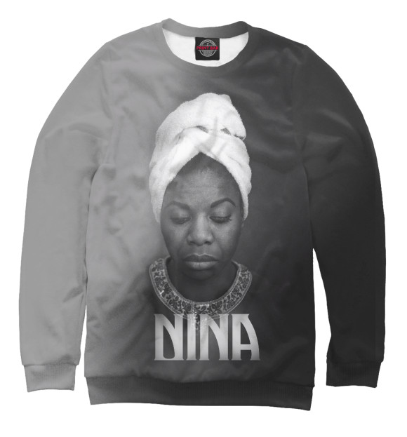 Мужской свитшот с изображением Nina Simone цвета Белый