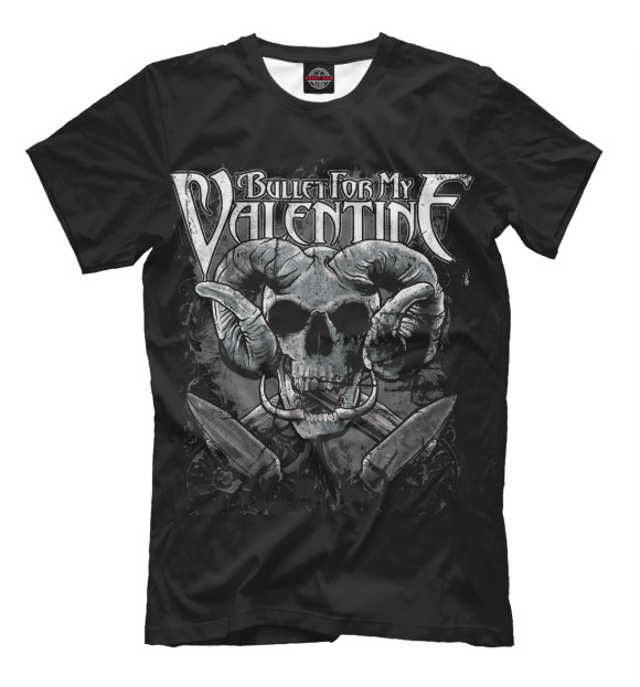 Мужская футболка с изображением Bullet for My Valentine цвета Черный
