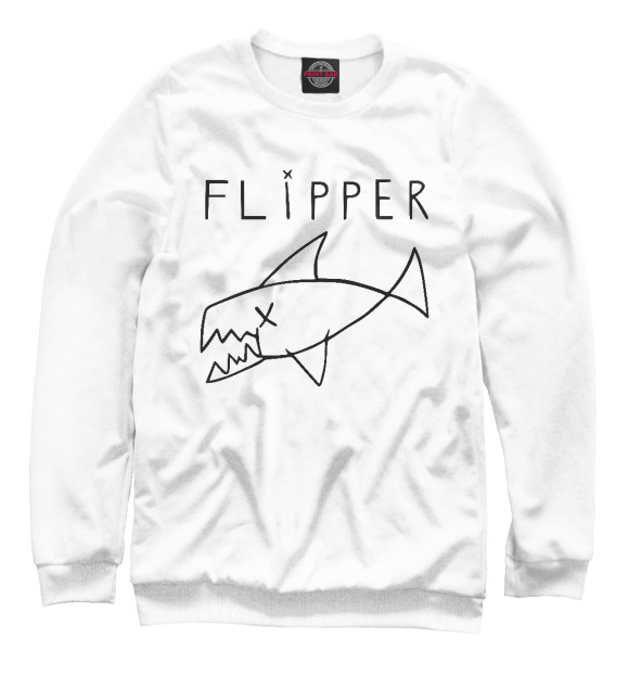 Свитшот для девочек с изображением Flipper цвета Белый