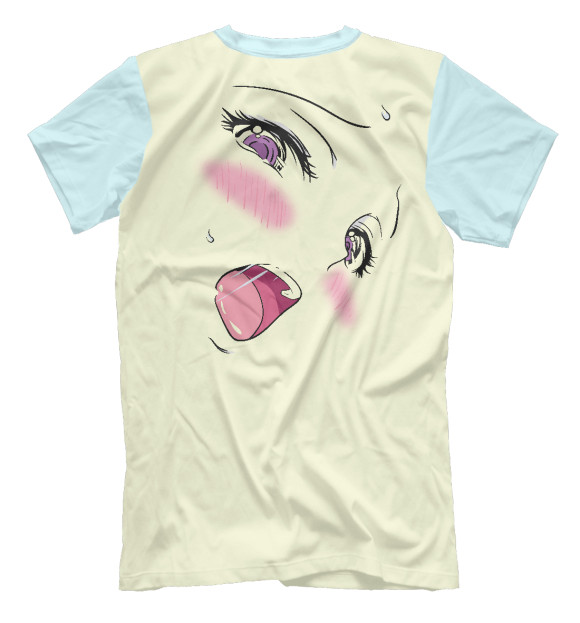 Мужская футболка с изображением Ahegao цвета Белый