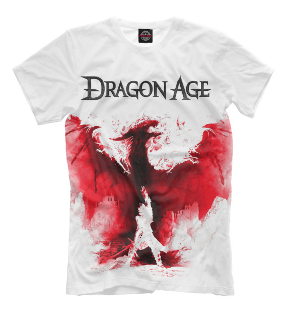 Мужская футболка с изображением Dragon Age, цвета Молочно-белый
