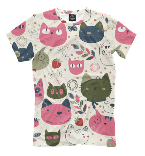 

Футболки Print Bar, Молочно-белый, Кошечки