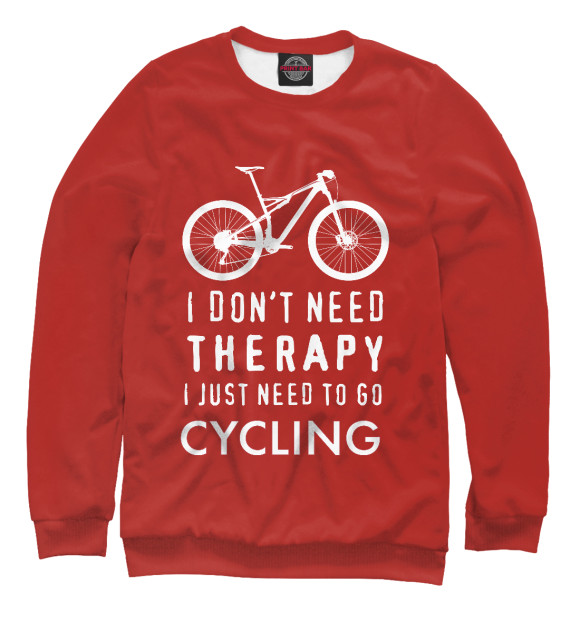 Мужской свитшот с изображением Go cycling! цвета Белый