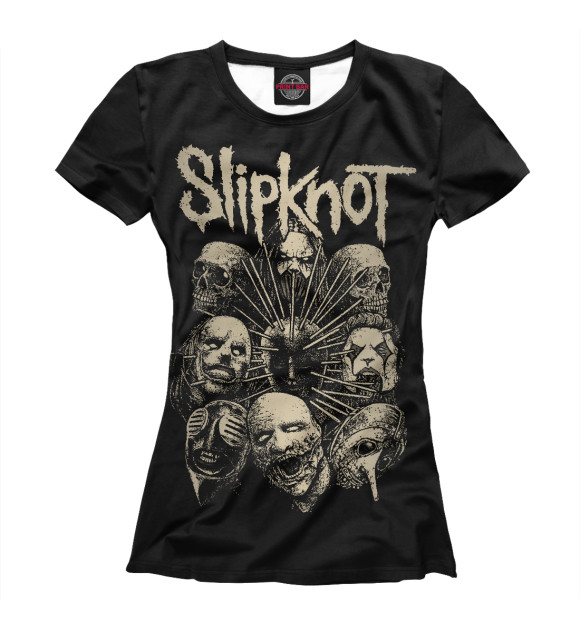 Футболка для девочек с изображением Slipknot цвета Белый