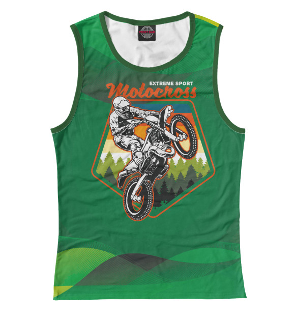 Женская майка с изображением Мотокросс Motocross цвета Белый