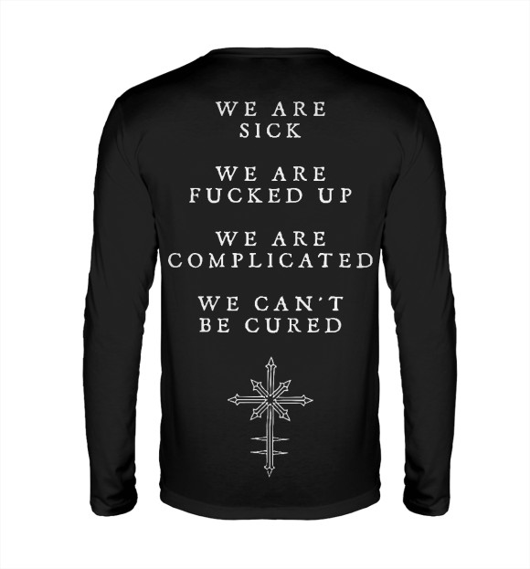 Мужской лонгслив с изображением Marilyn Manson we are sick цвета Белый