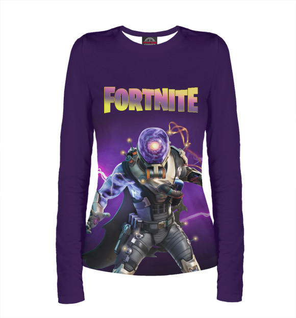 Женский лонгслив с изображением Fortnite Cyclo Outfit цвета Белый