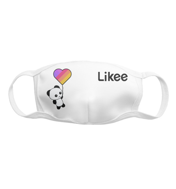 Маска тканевая с изображением Likee цвета Белый