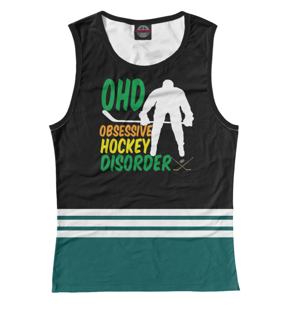 Майка для девочки с изображением OHD obsessive hockey цвета Белый
