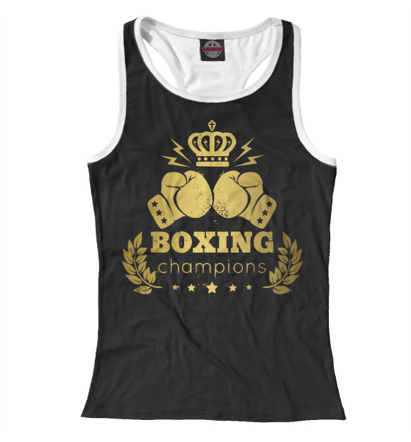 Женская майка-борцовка с изображением Бокс цвета Белый