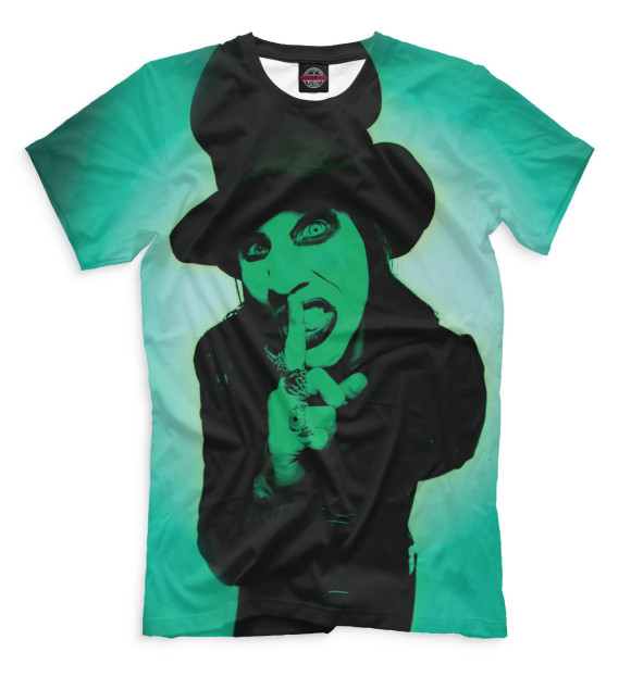 Мужская футболка с изображением Marilyn Manson цвета Черный