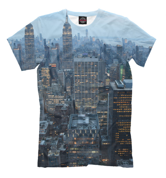 Мужская футболка с изображением Нью Йорк цвета Серый