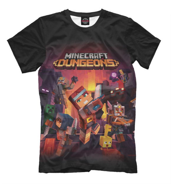 Мужская футболка с изображением Minecraft: Dungeons цвета Белый