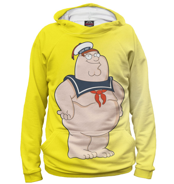 Мужское худи с изображением Питер цвета Белый