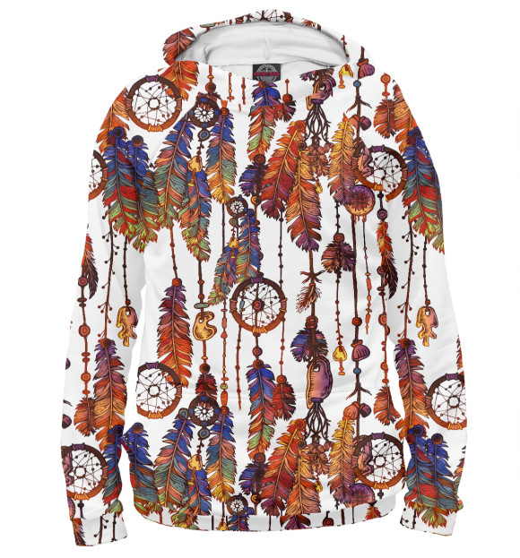 Мужское худи с изображением Бохо цвета Белый