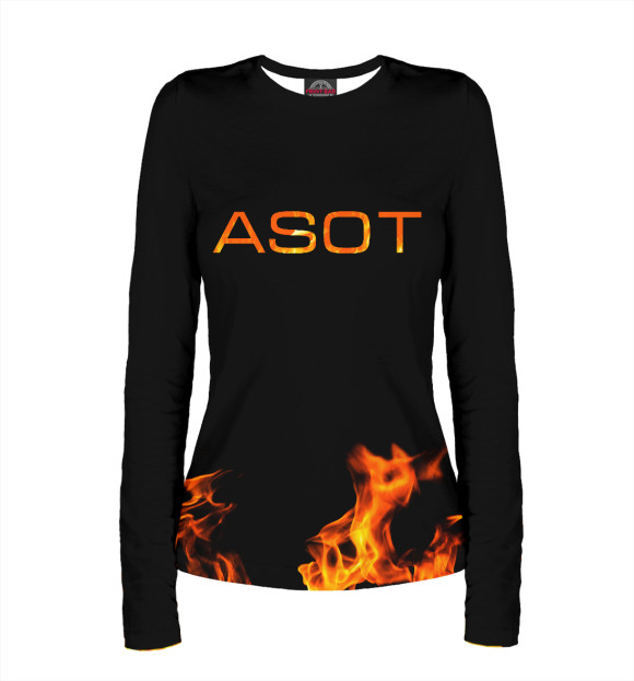 Женский лонгслив с изображением ASOT Flame цвета Белый