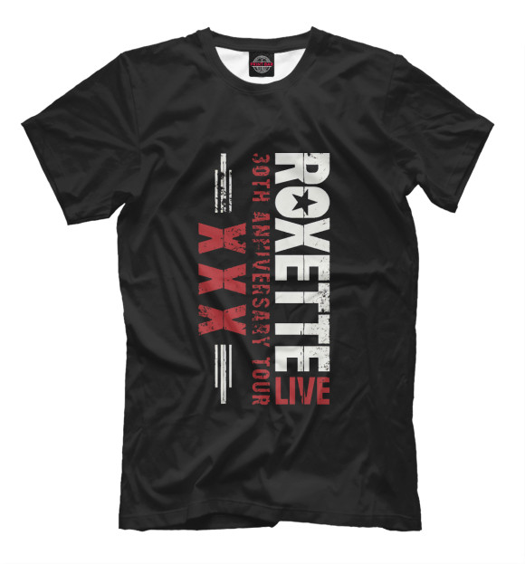 Мужская футболка с изображением Roxette цвета Черный