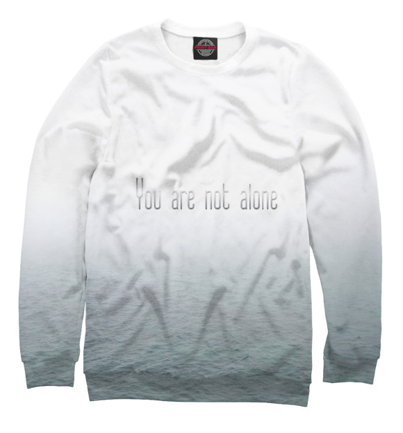 Мужской свитшот с изображением Ты не один цвета Белый