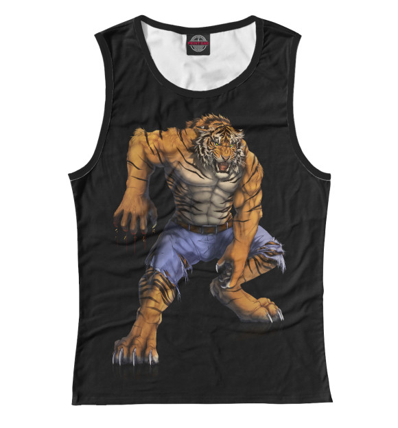 Майка для девочки с изображением Тигр цвета Белый