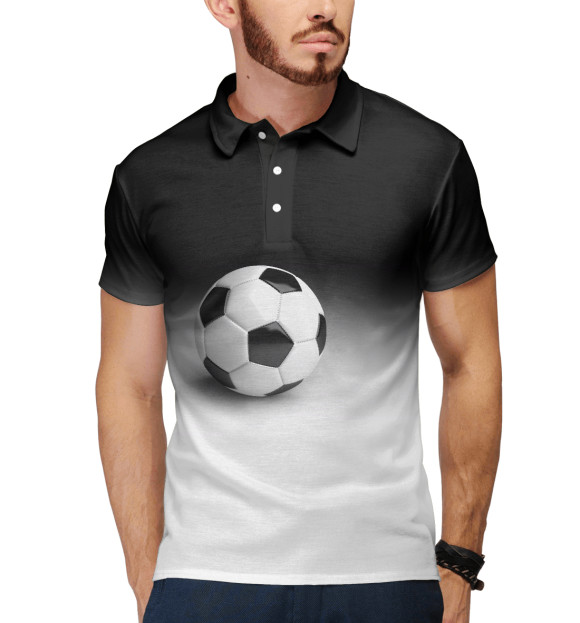 Мужское поло с изображением Football цвета Белый