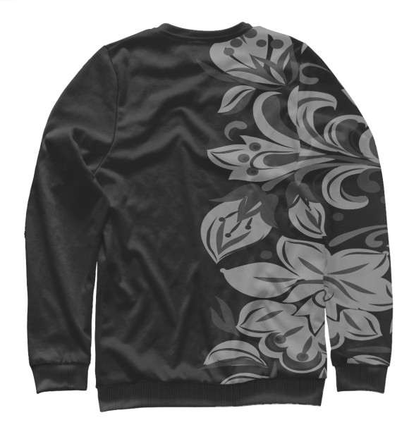 Свитшот для девочек с изображением Russia Black&White ornament цвета Белый