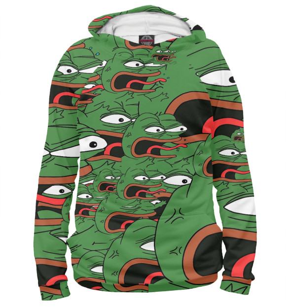 Женское худи с изображением Пепе | Pepe цвета Белый