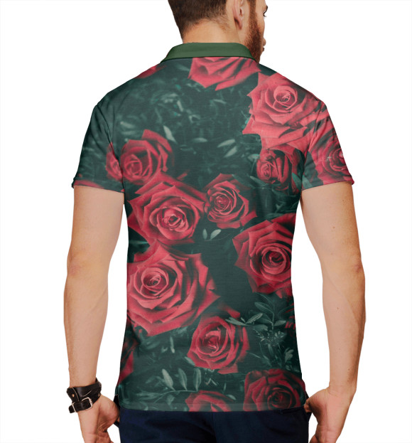 Мужское поло с изображением Розы цвета Белый