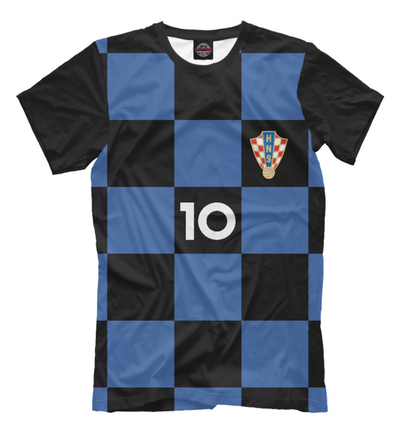 Мужская футболка с изображением Сборная Хорватии-Модрич 10 цвета Черный