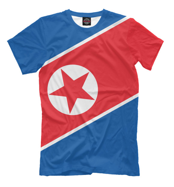 Футболка для мальчиков с изображением Северная Корея цвета Грязно-голубой