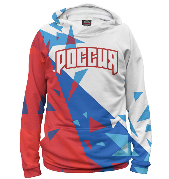 Женское худи с изображением Сборная России цвета Белый