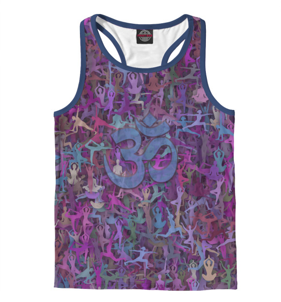 Мужская майка-борцовка с притом Йога цвета Белый Мужская майка-борцовка с изображением Йога цвета Белый