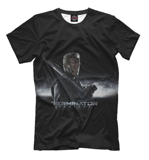 Мужская футболка с изображением Terminator цвета Черный