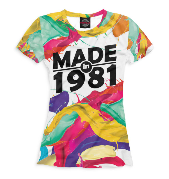 Женская футболка с изображением Made in 1981 цвета Белый