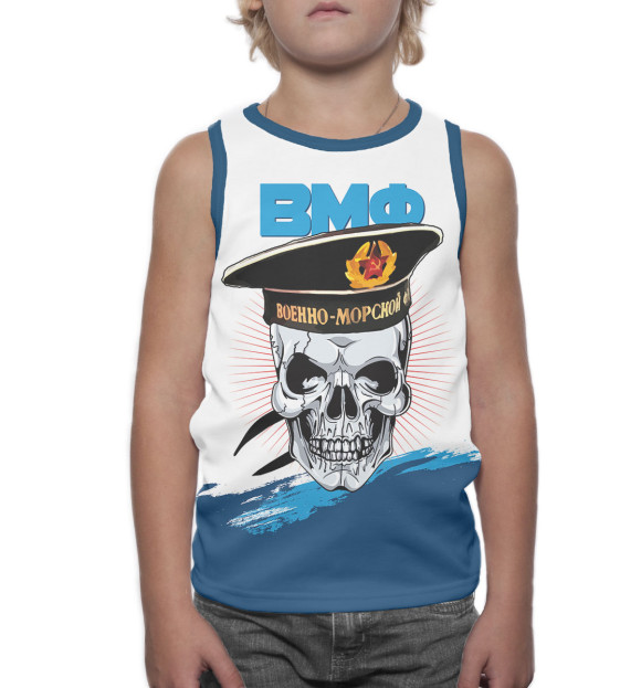 Майка для мальчика с изображением ВМФ цвета Белый