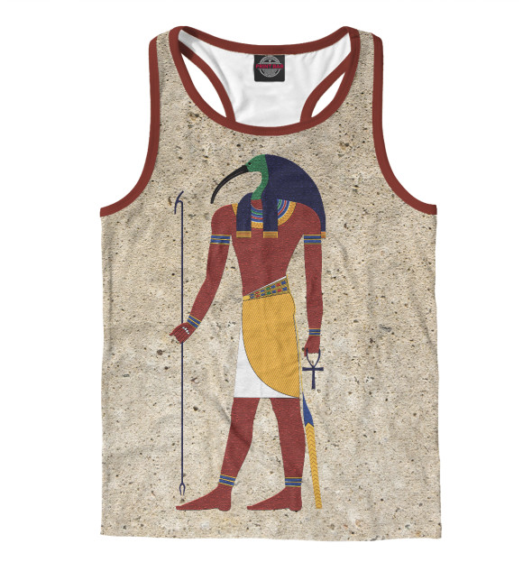 Мужская майка-борцовка с изображением Бог Тот. Египет. цвета Белый