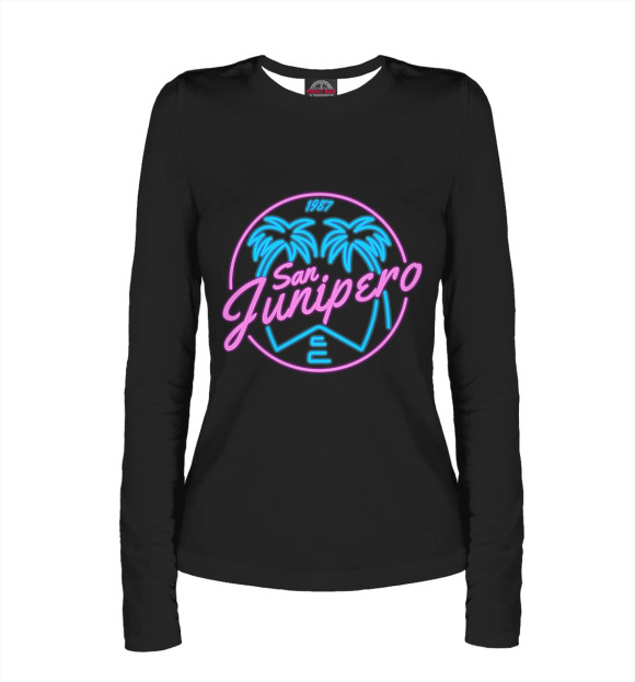 Женский лонгслив с изображением San Junipero цвета Белый