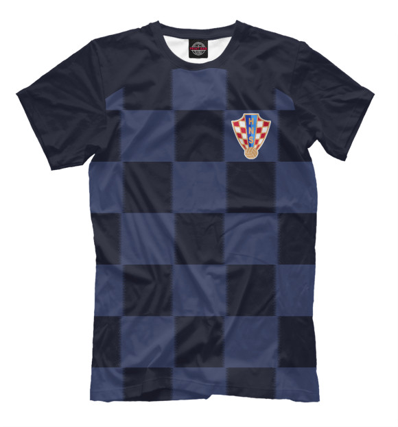 Мужская футболка с изображением Хорватия цвета Черный