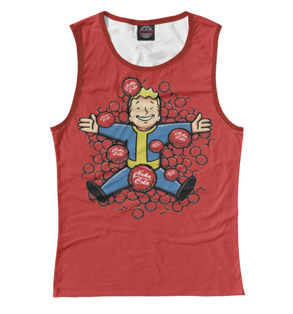 Майка для девочки с изображением Vault boy цвета Белый